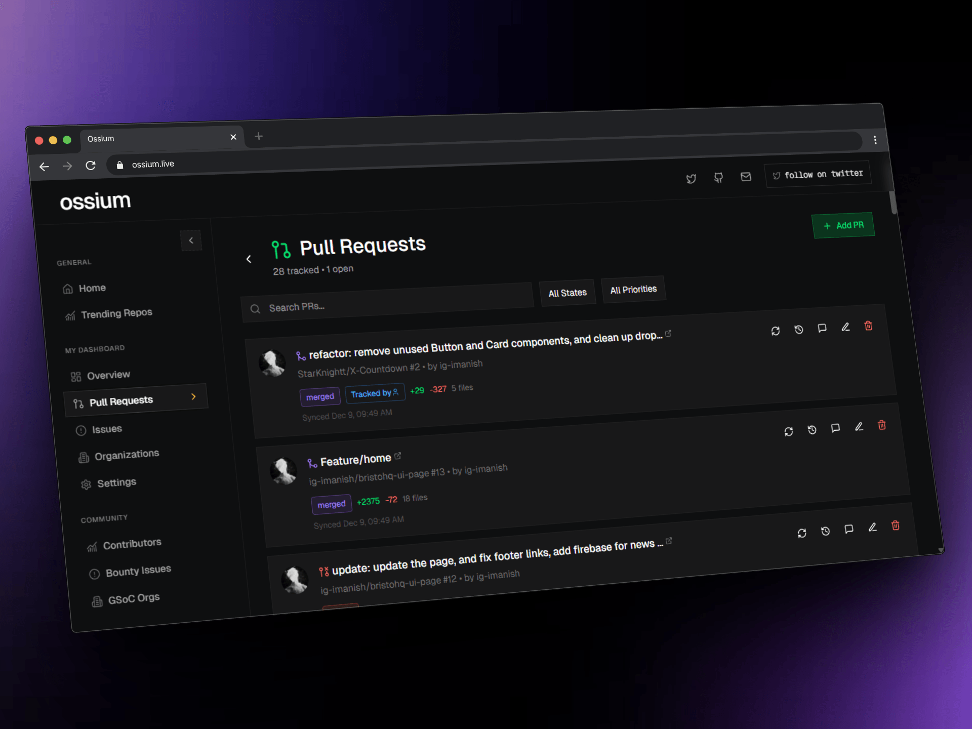 PR + Issue control visual